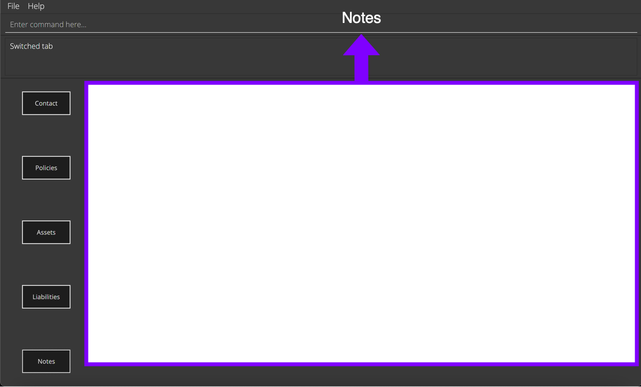 Notes Tab of DonnaFin